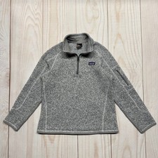 Patagonia Kids Girls Better Sweater 1/4 Zip Size L 12 Pullover Fleece Gray