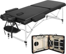 Portable Massage Table Foldable Adjustable Salon Lash Bed Black  28 in wide