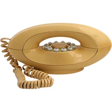 Genie Phone Pale Orange Peach Telecommunication Corp Mod Push Button MCM Vtg