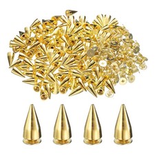200 Sets Spikes and Studs 7 x 13mm Cone Punk Spikes Rivet Gold