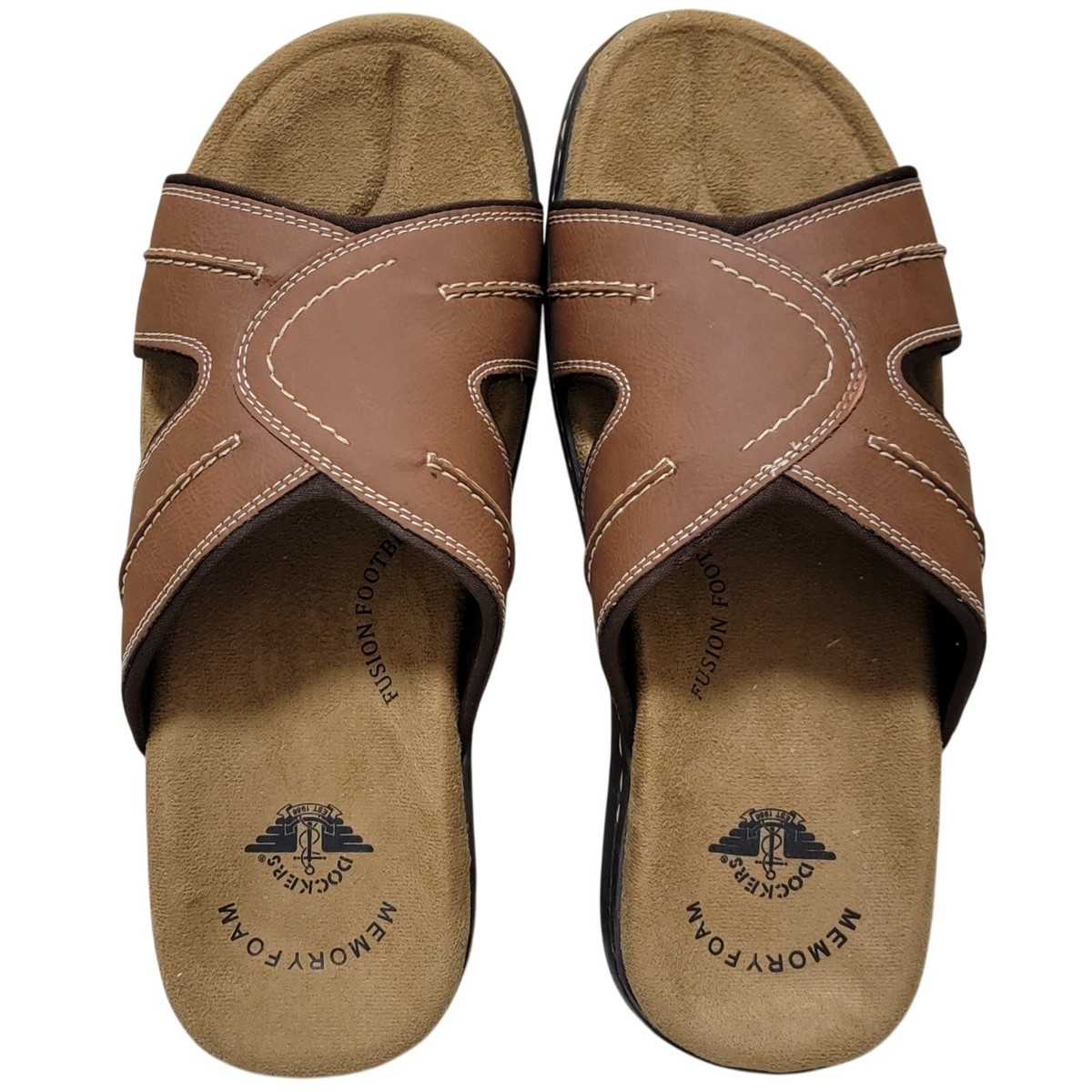 Dockers Men Casual Slide Sandals Sunland Size US 11M Rust  display picture 1