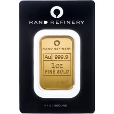 1 oz Rand Refinery Gold Bar (New w/ Black Assay) 5335.47 per troy oz