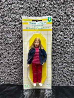 Vintage NWOT Erna Meyer 1:12 Handmade Flexible Blonde Female Dollhouse Doll