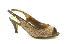 Ladies Womens Wedding Prom Party Bridal Slingback Low Mid Kitten Heel Sandals UK