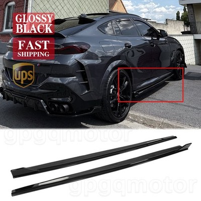 For BMW X6 G06 M Sport 2020-2026 Glossy Black GT Style Side Skirts Extension Kit