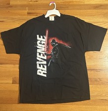 Vintage Star Wars Darth Vader Revenge Red Lightsaber Logo T Shirt Men's Size XL