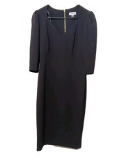 Calvin Klein Black Sheath Puff 3/4 Sleeves Dress Size 8