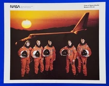 STS-43 MISSION CREW NASA OFFICIAL RELEASED 8 x 10 LITHO