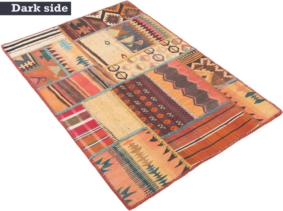 Kelim Patchwork Handgewebter 123x83 cm-Perserteppich,Rug,Orient,kilim,Carpet - Bild 2 von 4