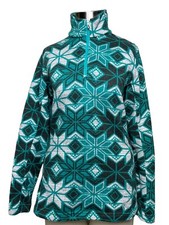 Spyder Women  s Pullover 1/4 Zip Sweater Nordic Snowflake Fleece Lined Sz 12