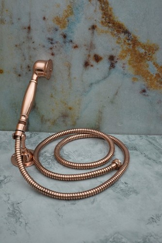 Kupfer Handbrause, Handbrause mit Schlauch flexibel. - Bild 7 von 9