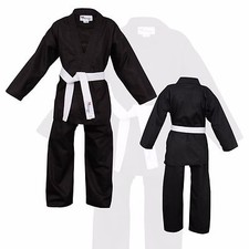 Children's Karate Suit Black White Belt Free Kids/Child Karate suit