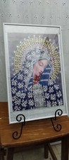 Pintura enmarcada con diamantes de la Virgen María arte