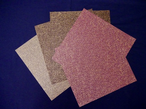 6 Paper Sheets 12x12" Metallic Gold Scroll Design Scrapbooking Cards P74