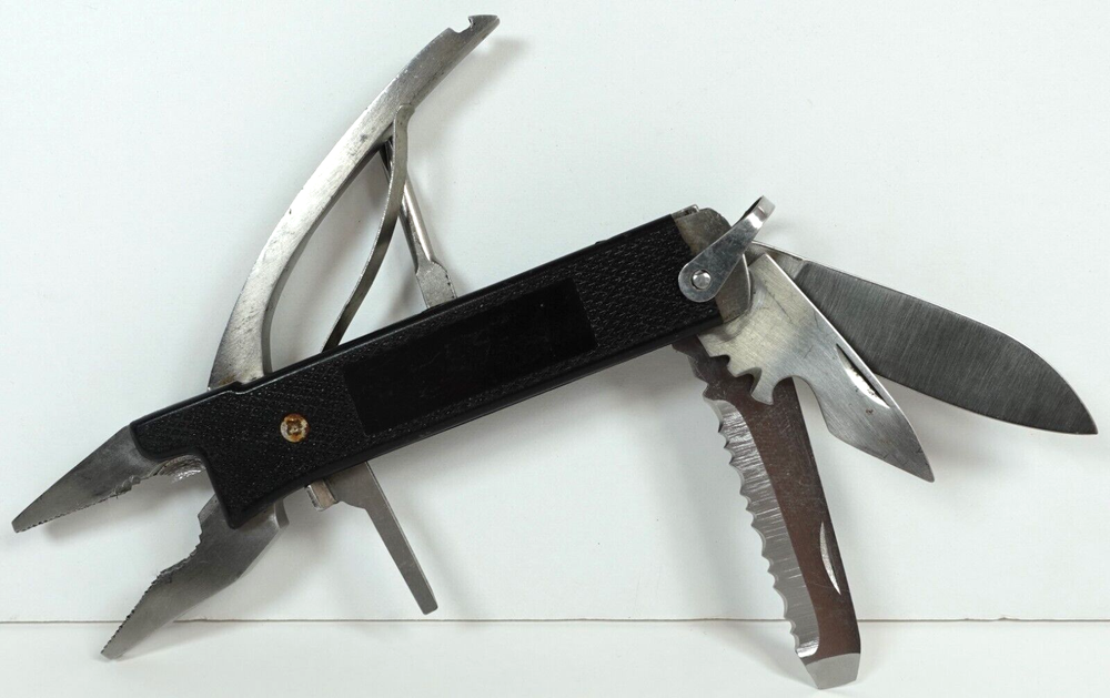 Multi-Tool Survival Pocket Knife with 2 Blades Pliers Saw Phillips Opener  
