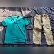 boys 4t DKNY khaki pants and Nautica polo