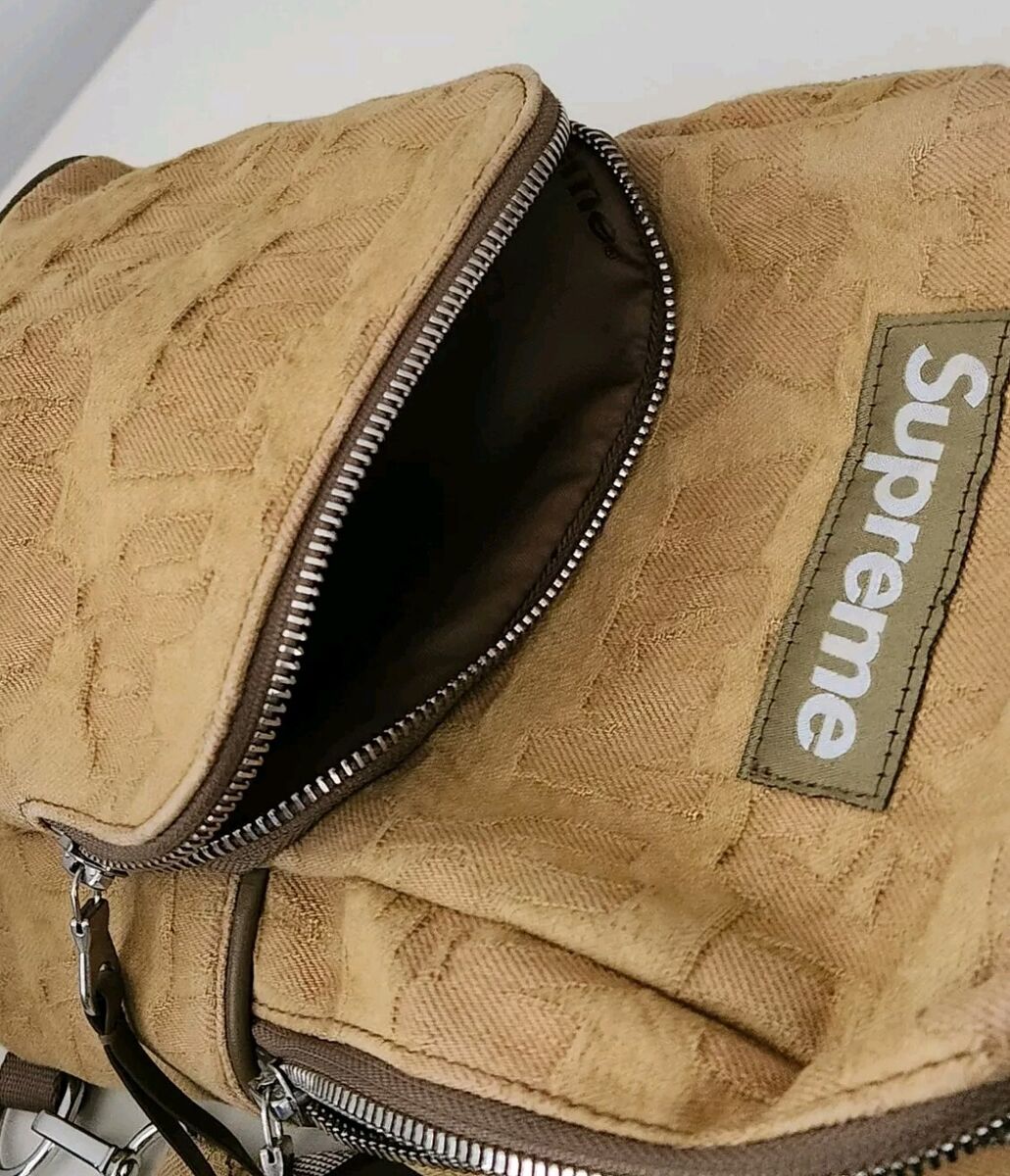 SS22 Supreme Fat Tip Jacquard Denim sling bag Olive Shoulder SS22 Supreme Fat Tip Jacquard Denim sling bag Olive Shoulder