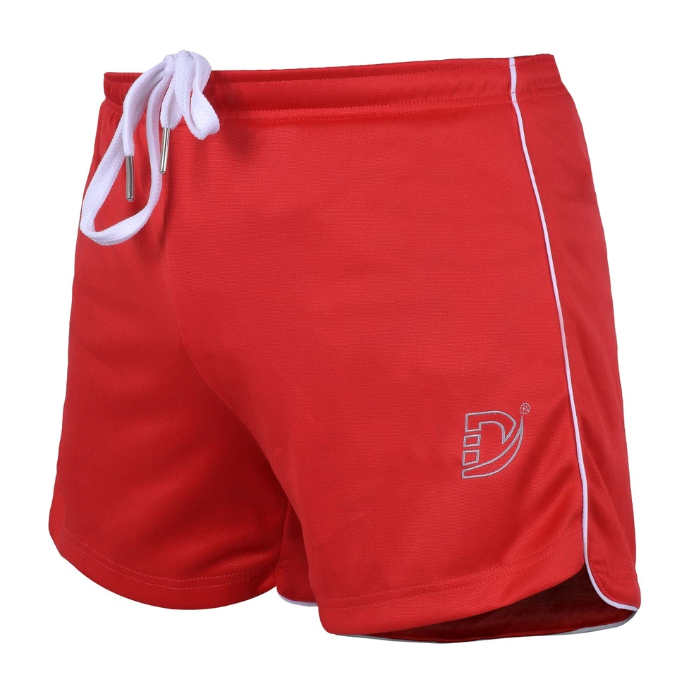 DEFY NUEVO HOMBRE ENTRENAMIENTO GIMNASIO ENTRENAMIENTO DEPORTES CORRER CASUAL FITNESS PANTALONES CORTOS ROJO Foto 3 de 4