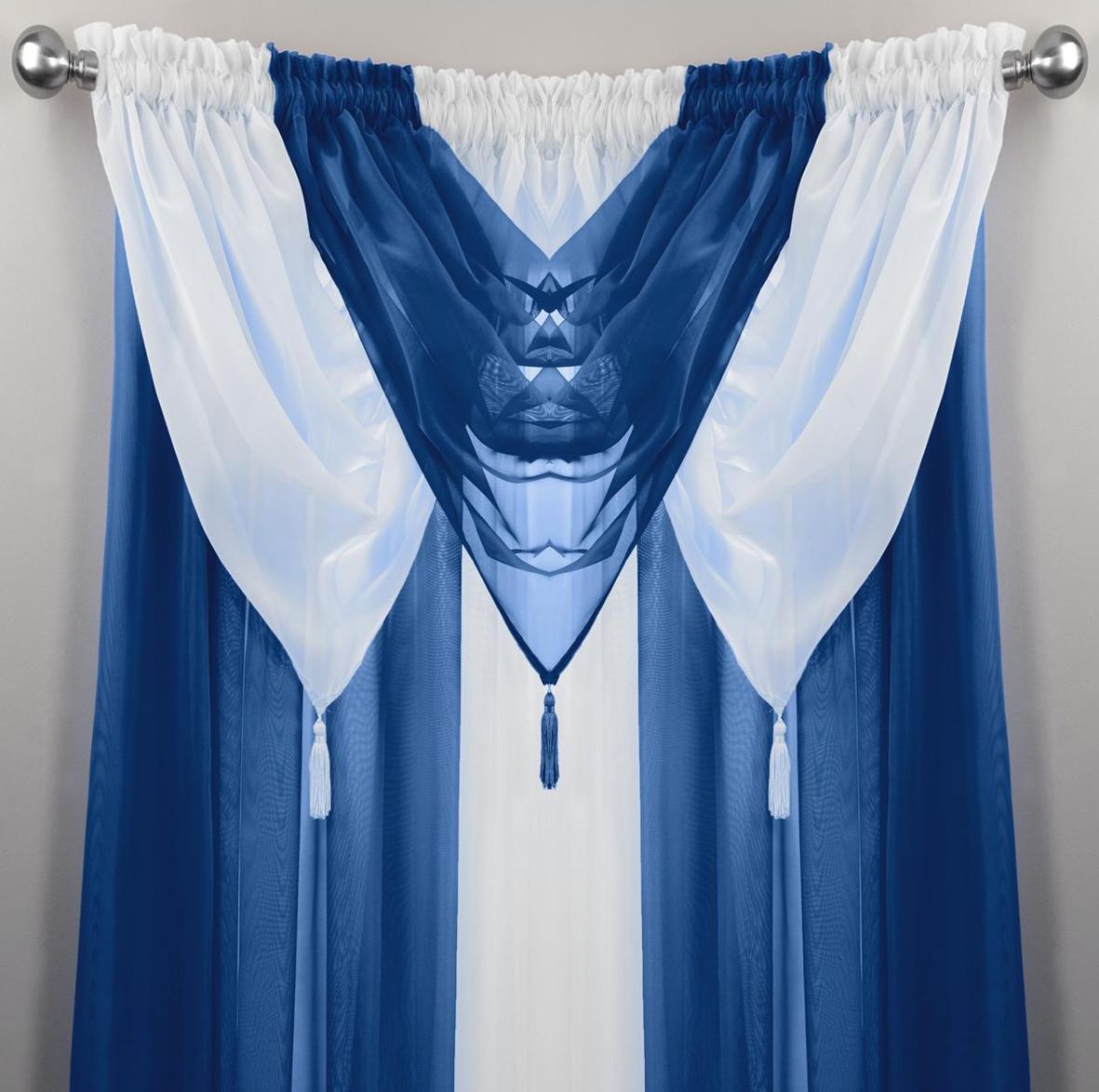 1 VOILE SWAG SWAGS TASSLE DECORATIVE NET CURTAIN DRAPE PELMET VALANCE 22 Colours eBay