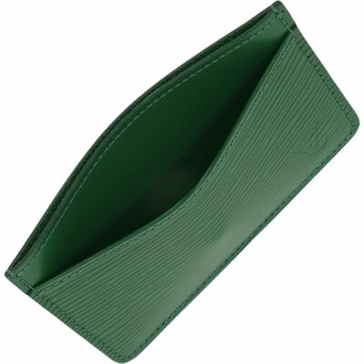 Louis Vuitton Card Case Epi Cloak Green Leather Pass Commuter