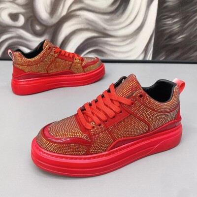 New Men Luxury Rhinestones Fashion Thick Bottom Sneakers  display picture 2