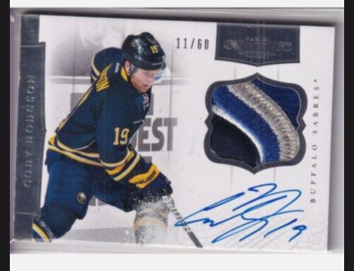 2011-12 Panini Dominion Auto Patch /60 Cody Hodgson #8 RPA Rookie Patch Auto RC