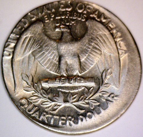 1974 ERROR OFF CENTER Washington Quarter BU + Coin NICE O/C LOT #10 NR - Picture 4 of 4