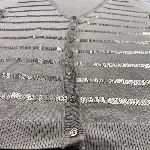 The Limited Cardigan Womens L Sequined 3/4 Sleeve Sweater VNeck Cotton Button - Picture 5 of 17