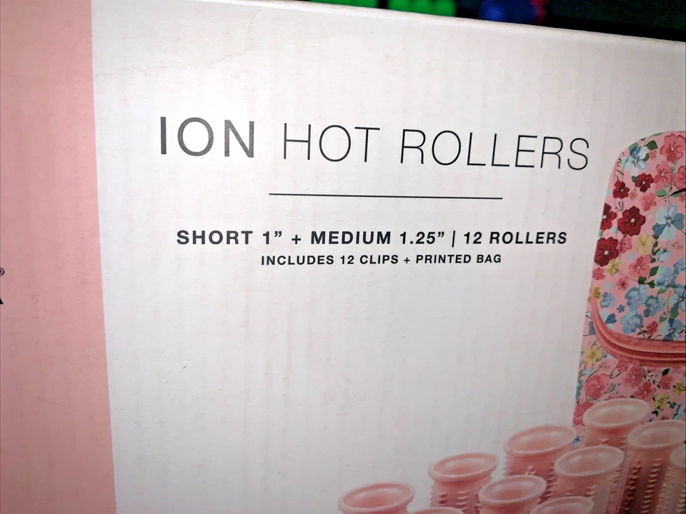 Calista Tools Ion Hot Rollers 12 1" Corto 1.25" Mediano Clips Soporte Estuche Rosa QVC Foto 3 de 4