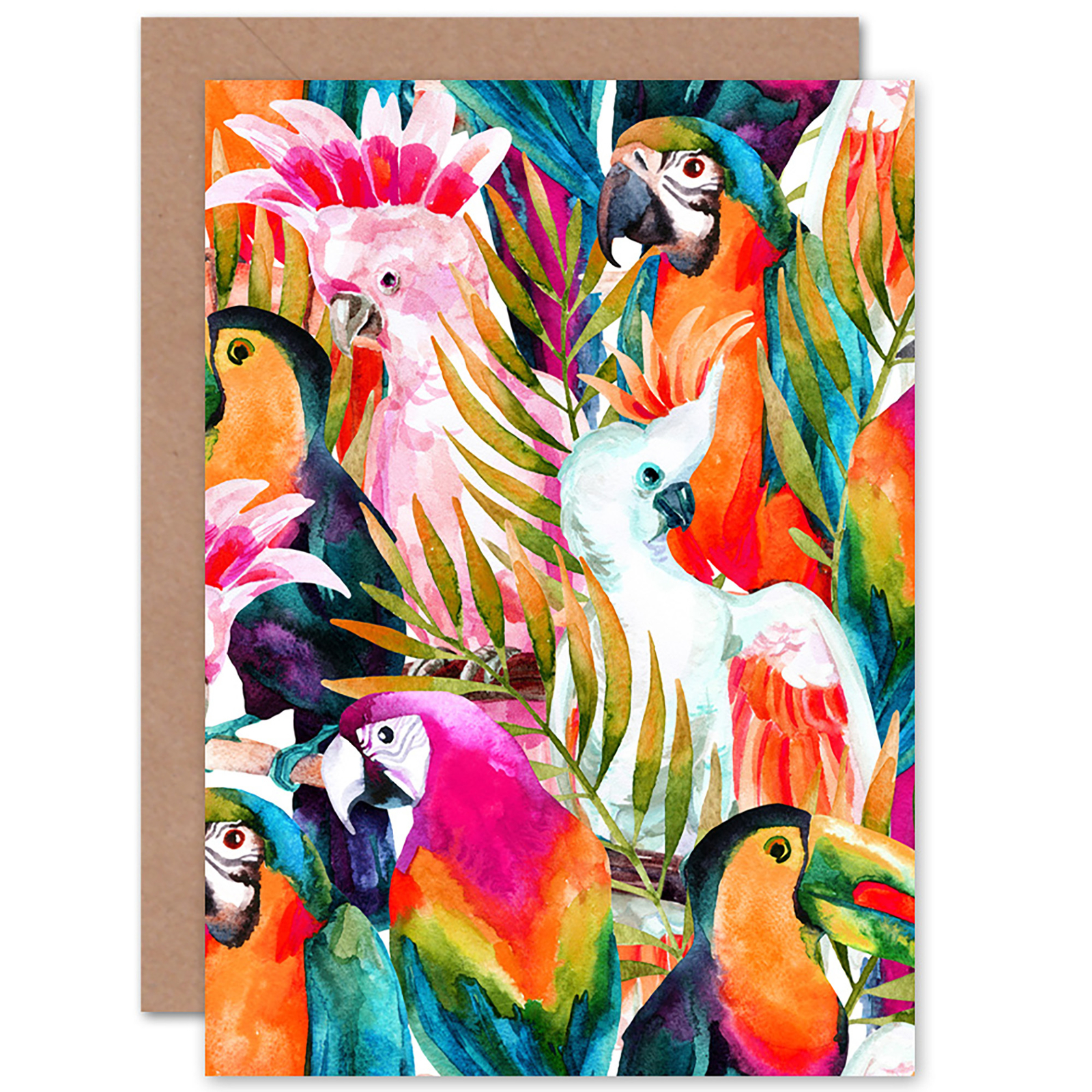 Bird Pattern Painting Card With Envelope