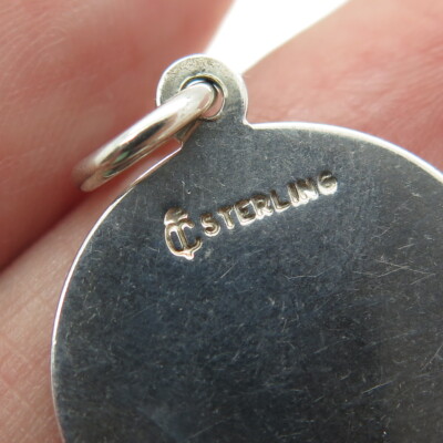 CHARLES THOMAE 925 Sterling Silver Vintage Enamel Larchmont Round