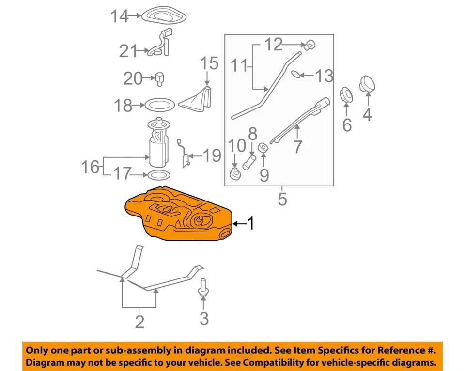 Used Fuel Tank fits: 2007 Buick Lucerne 3.9L opt LGD Grade A - Image 3 of 4