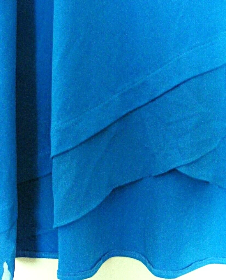 ALFANI Tunic TOP Blue layered hem Stretch SHIRT 3/4 sleeve NEW! ~ Women sz L - image 2 of 3