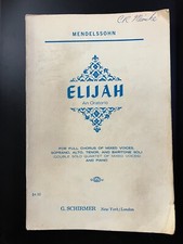 MENDELSSOHN Elijah - VOCAL SCORE (in English) - SCHIRMER