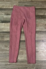 SPANX Faux Suede Leggings High Waisted Perfect Pant Red Size Large