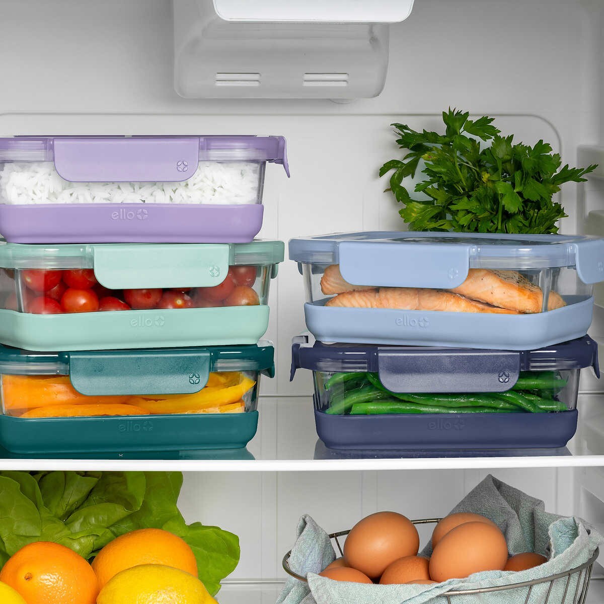 ELLO GLASS CONTAINERS DURAGLASS FOOD STORAGE MEAL PREP SET 10 PIECE 3.4