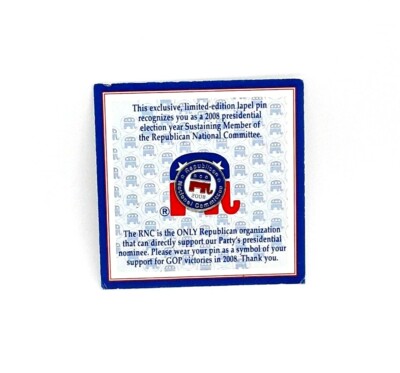 2008 Republican National Committee Lapel Pin - year of John McCain nomination