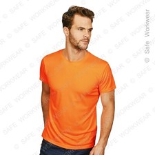 Image of Hi Viz T-shirt - Sports Quick Dry Breathable - Hi Vis Visibility Safety Workwear