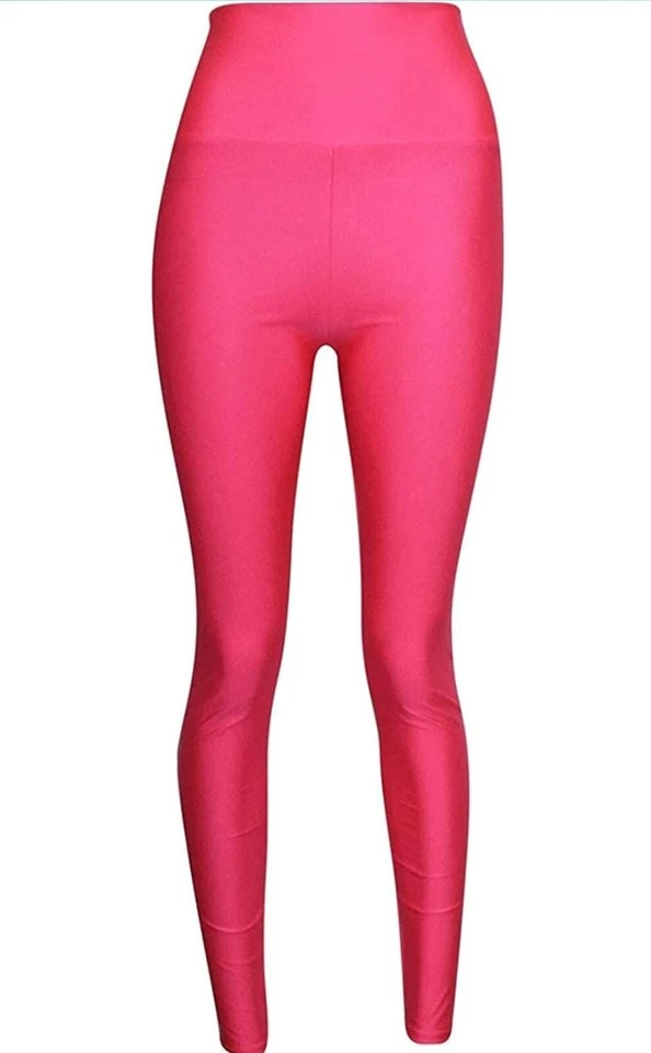 Womens Disco Leggings Ladies High Waisted Shiny Dance Trouser Club Wear Pants UK - Image 4 of 4
