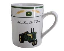 John Deere Tractor Coffee Mug Cup Gibson Wheat Logo Green White