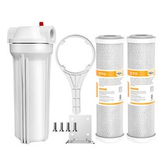 SimPure 10 Inch Whole House Water Filter Housing 2pcs 10" x 2.5" CTO Filtration