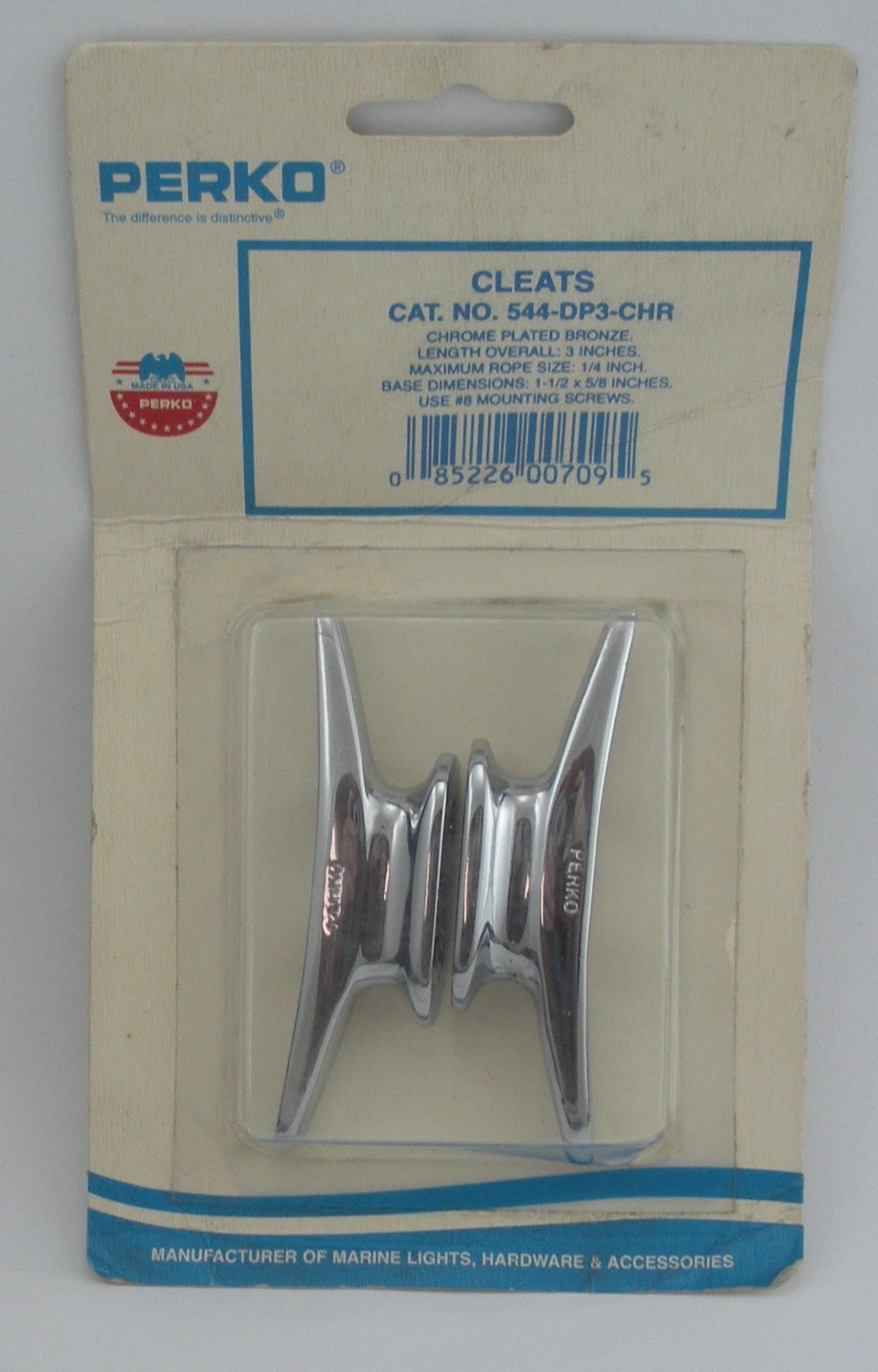 Perko 0544DP3CHR 544 #3 Chrome Plated Cast Bronze Cleat 3"" 2ct