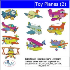 Embroidery Design Set - Toy Planes(2) - 10 Designs - 9 Formats - USB Stick