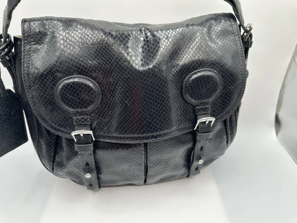 BOLSO BANDOLERA MENSAJERO DE HOMBRO ESTAMPADO PITÓN NEGRO RALPH LAUREN ASHER DE COLECCIÓN Foto 3 de 4