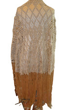 vintage ribbon wedding shawl piano shawl boho bohemian gypsy hippie wrap silk