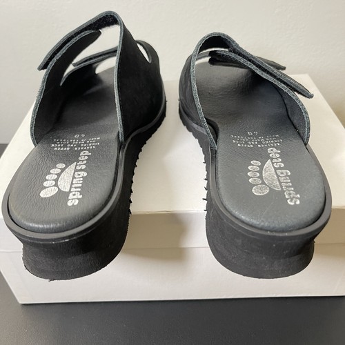 Spring Step Sandals Womens 9 EU 40 Black Comfort Shoes Wedge Adjustable Slide - Picture 3 of 6