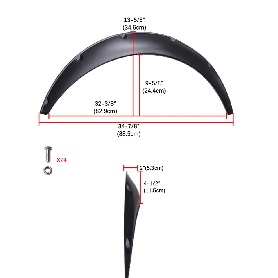 For Nissan Sentra Fender Flares Extra Wide Flexible Arch Body Kit Wheel Arches - Image 2 of 4