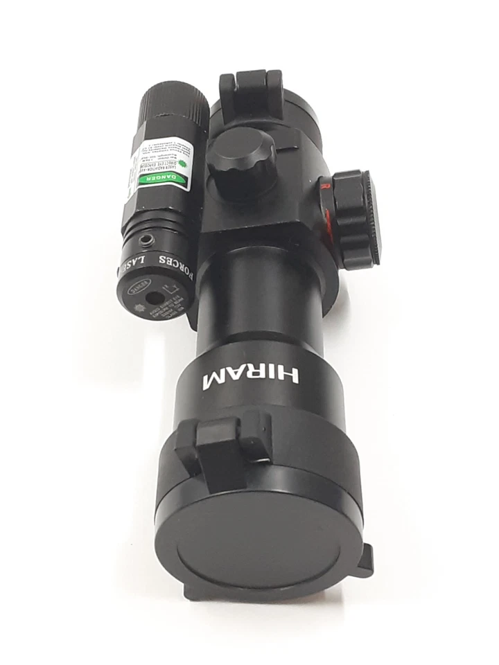 HIRAM 1x30 毫米红点绿色激光瞄准镜和纯红色绿色 Refl。 4 个十字线 — 第 4/4 张图片