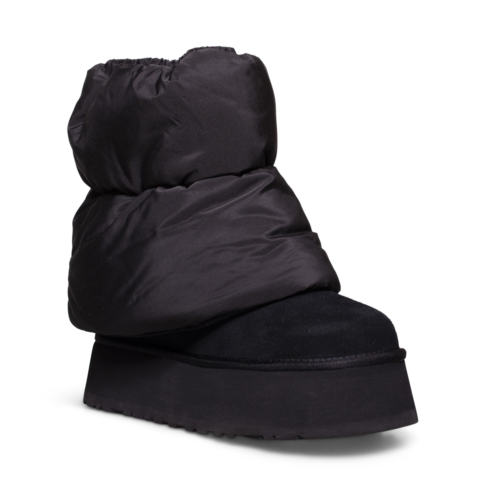 UGG CLASSIC MINI DIPPER PUFFER PLATFORM BLACK SUEDE WOMEN'S BOOTS SIZE US 8 NEW image 2