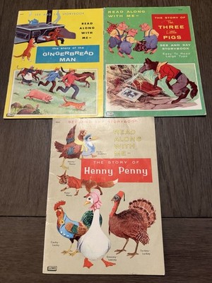 Lot of 3 Vintage Children's BOOKS - Read Along With Me See and Say Storybooks